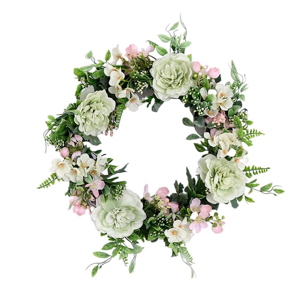 Blumenkranz, Kunstblumenkranz, Türdekoration, Wanddekoration, Hängedekoration (D 41 cm)