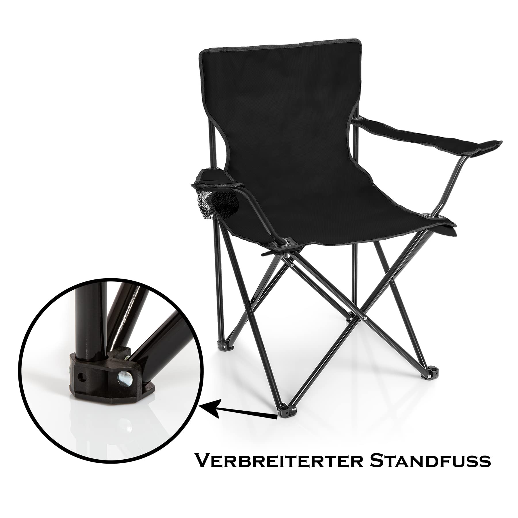 BigDean 2X Faltstuhl Campingstuhl Anglerstuhl mit Getränkehalter & Tragetasche - Anglersessel klappbar - Klappstuhl Gartenstuhl Faltstuhl Relaxsessel Angelsessel faltbar