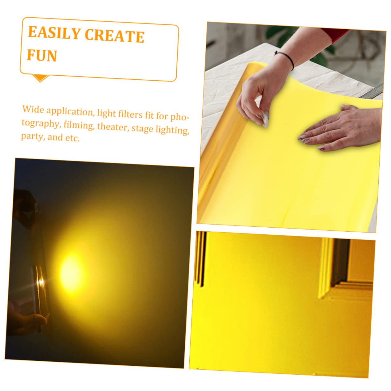 Film De Diffusion Lumière Jaune 30x200cm - Filtre Couleur Photo, Vidéo, éclairage - 8