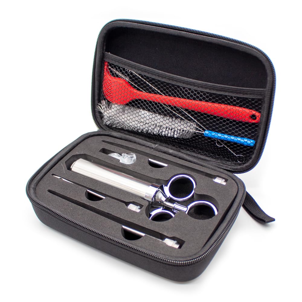 304 Stainless Steel Seasoning Syringe BBQ Grill Tool Set with Portable Bag