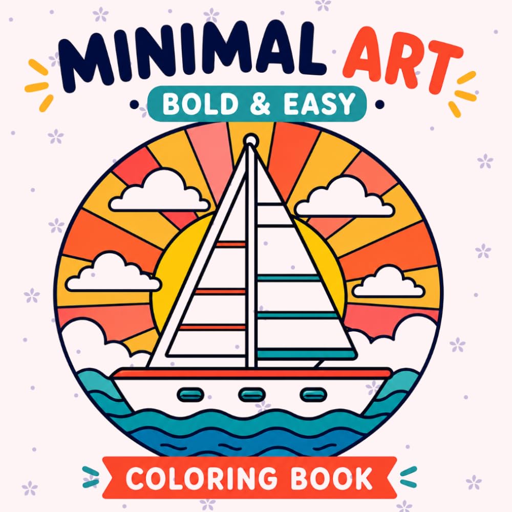Minimal Art Bold and Easy Coloring Book: Easy Square Designs for Relaxation, Creativity & Stress Relief