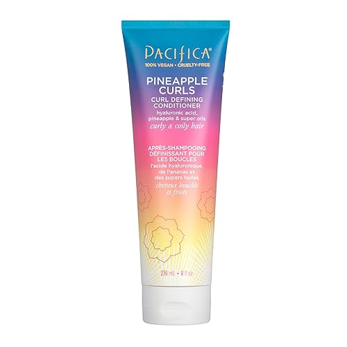Pacifica Beauty, rizos de piña que definen rizos naturales, para tipos de cabello rizado, coily y texturizado, aroma a piña fresca, sin sulfatos y