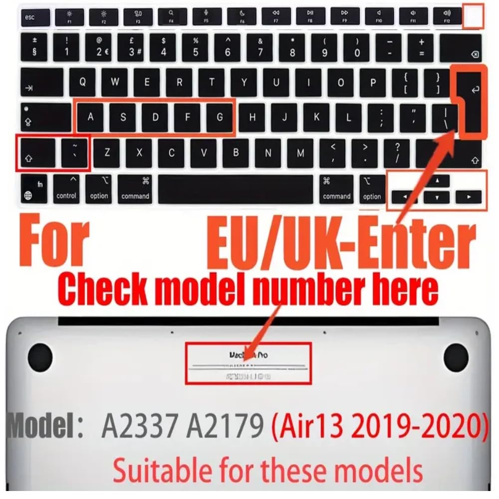 Cubierta de teclado ESP A2179 de silicona protectora de teclado para MacBook Air de 13 pulgadas con Touch ID A2337 M1 Chip Diseño europeo (versión 2020), color verde degradado