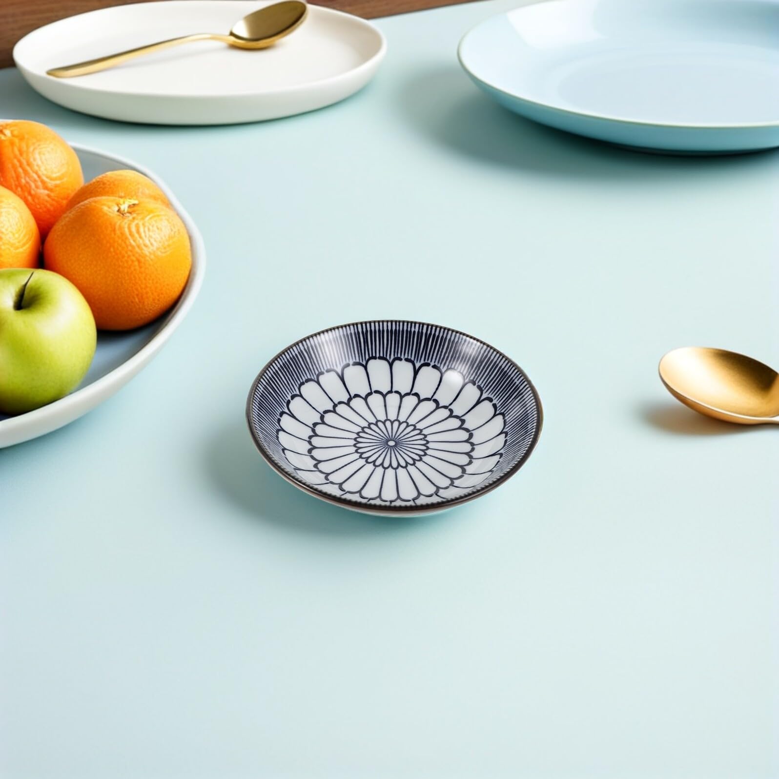 Assiette à Sauce en Céramique Ronde Japonaise, Lot de 6 Pièces