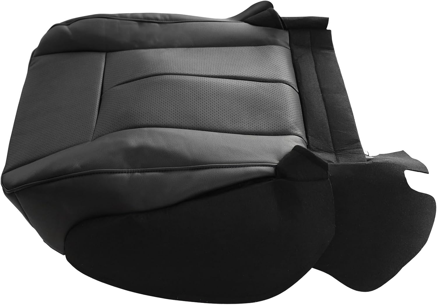 NLQR Front Passenger Bottom Seat Cover Black Replacement Leather Perforated Compatible with Ford Expedition 2007 2008 2009 2010 2011 2012 2013 2014