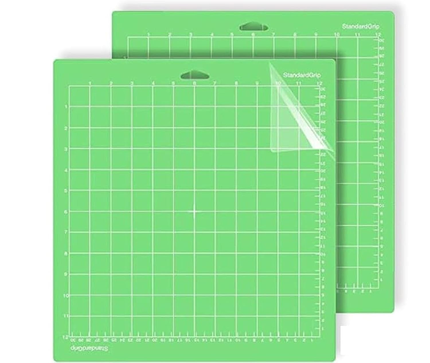HADI 2 Pack Standard Grip Cutting Mat, size 12"X12", Green-for Cricut maker/Explore 3/ Air/Air2/ One - Adhesive Sticky Green Cut Mats for Cricut Accessories