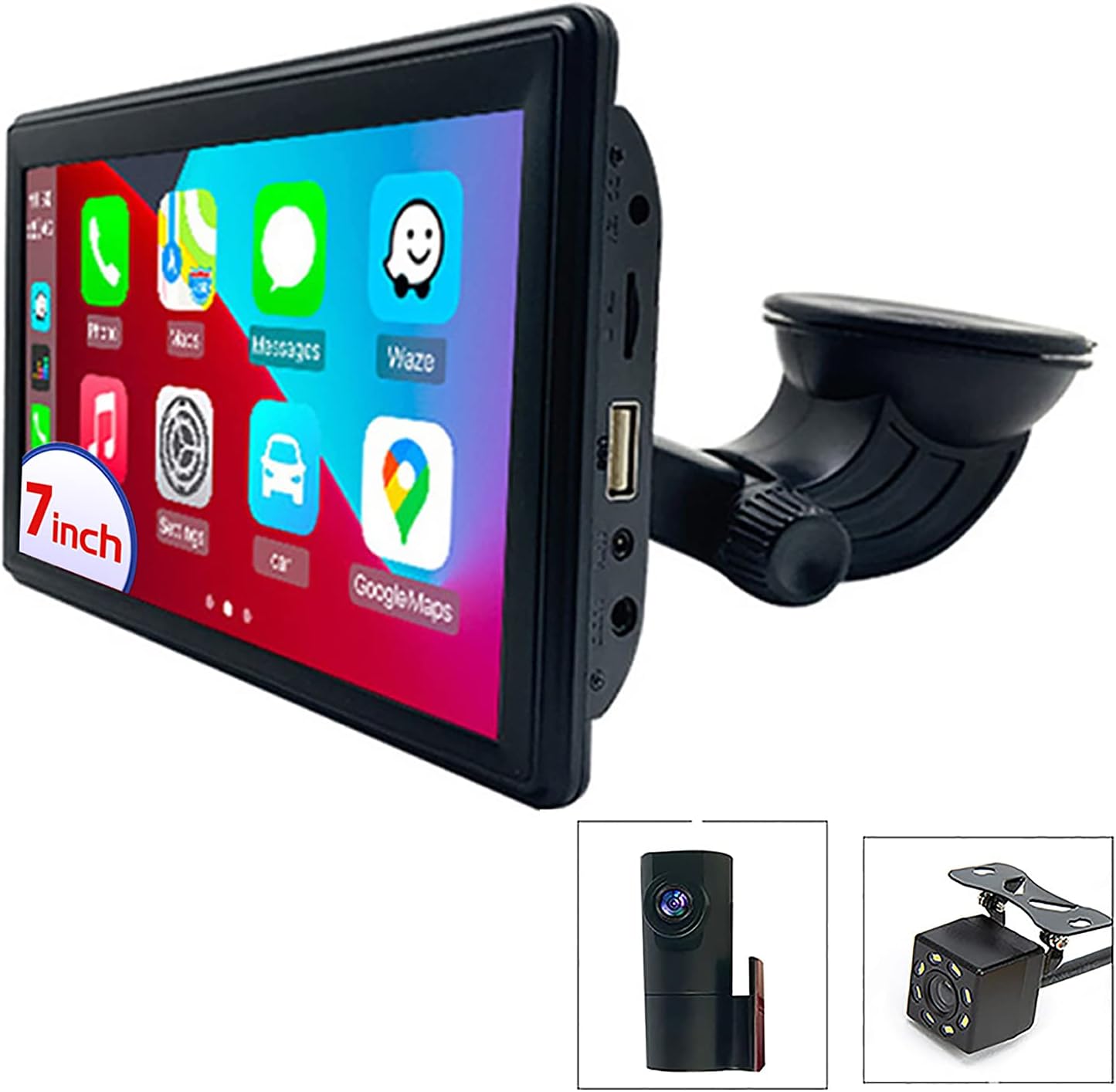 SCUMAXCON 7 Inch Car Portable Display Wireless Apple