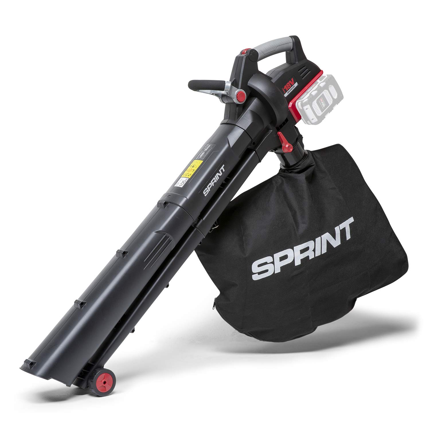 Sprint 1697307 18LBV Dual Soffiatore/Aspiratore 18V/36V a Batterie agli Ioni di Litio, Senza Filo, Velocità dell'Aria 247 km/h, Motore Brushless, Sacco Morbido da 45L, solo Corpo Macchina