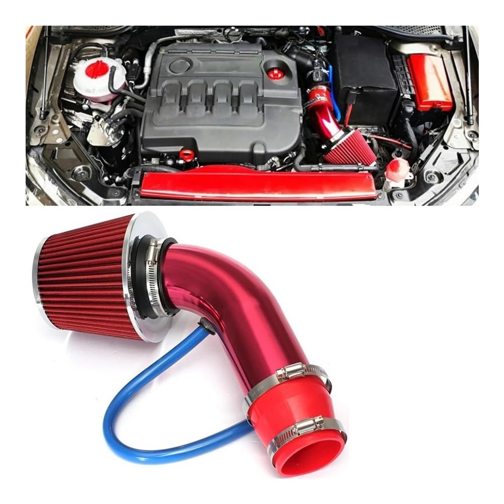 Kit De Filtro Aire Inducción Turbo Admisión Frío 76 Mm Para Accesorios Coche