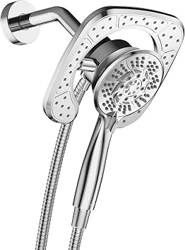 7.2Inch 2 in 1 Rainfall Shower head & Handheld Showers with Magnetic Docking System and 6 Inch Shower ArmChrome