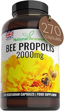 Natural Answers Pure Bee Propolis 2000mg   270 Capsules 135 Servings - 100% Suitable for Vegetarians Bees Propoli