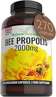 Pure Bee Propolis 2000mg – 270 Capsules 135 Servings - 100% Suitable for Vegetarians Bees Propoli