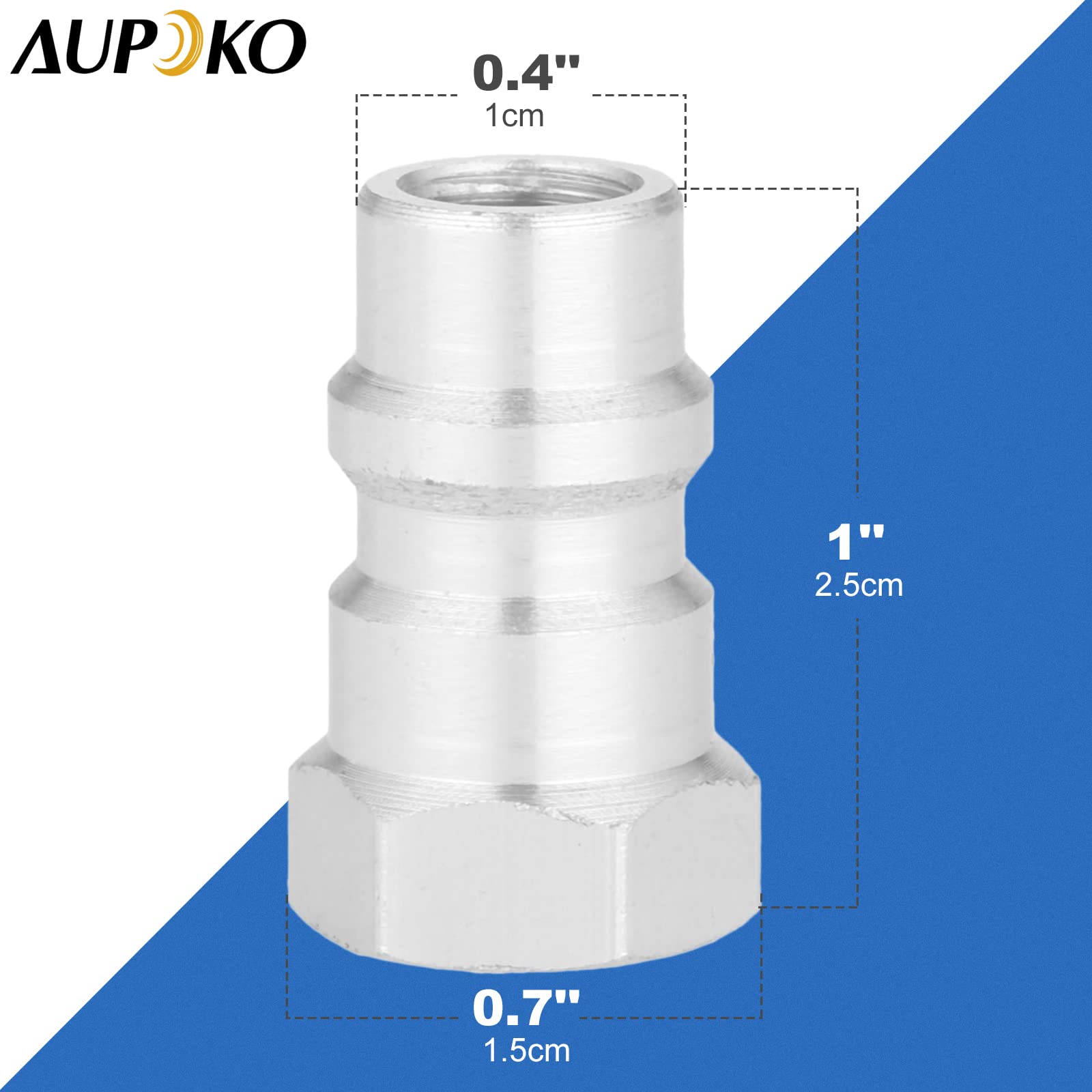 Aupoko - Adattatore interruttore R12 R22 R502 a R134A con conversione rapida, 1/4 SAE e spina di carica AC a filettatura 8v1 (Argento)