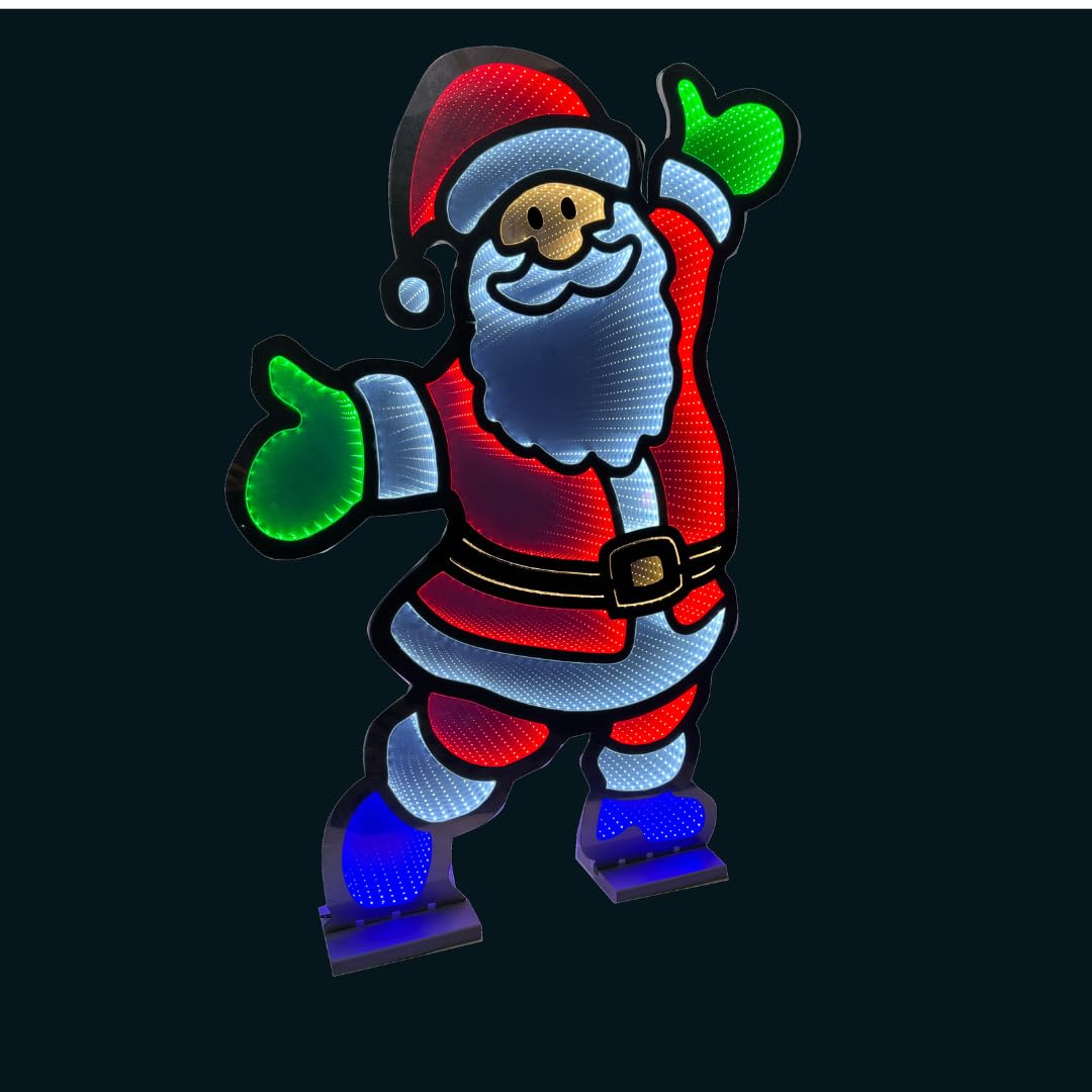 Samuel Alexander Light (1.2M) Tall Up Santa Christmas Infinity Decoration With Multi-Coloured Leds 4Ft