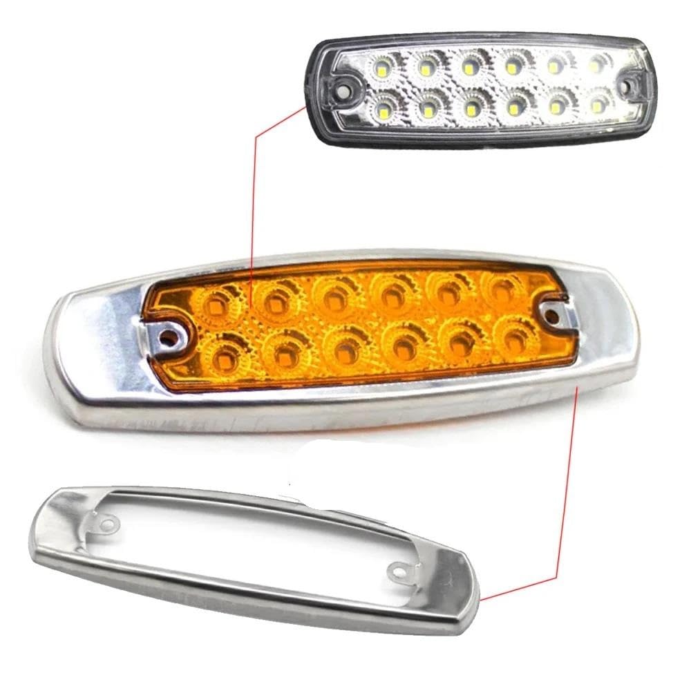 Luz De Liquidación Impermeable Para Camión Para Remolque Caravana 10 Uds., 12-24V 12LED Luz De Indicador Lateral Universal Para Coche