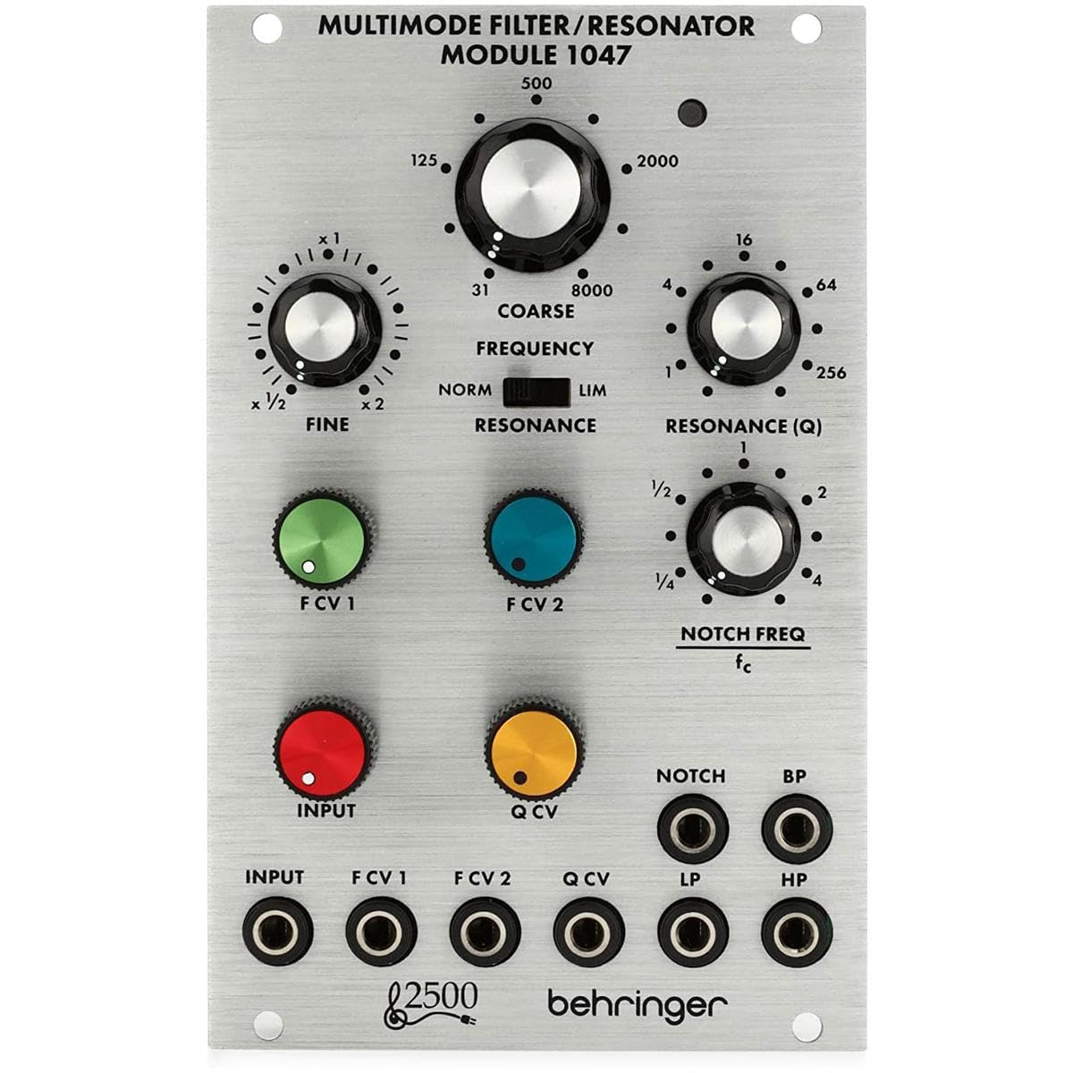 Behringer FILTRO MULTIMODO / MÓDULO DE RESONADOR 1047 Legendary 2500 Series 12dB Módulo de filtro variable de estado para Eurorack