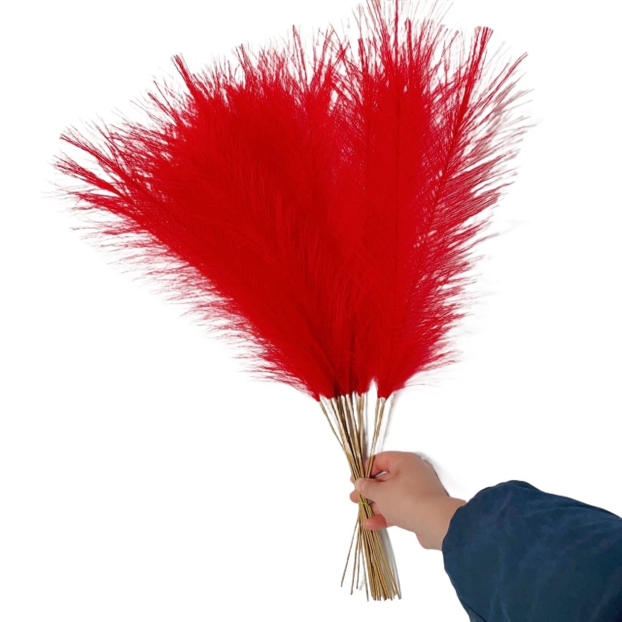 Sztuczna trawa Pampas, Sztuczne kwiaty trzciny pampasowej, opakowanie 10 sztuk wielokolorowe 55 cm do dekoracji domowego biura w wazonie(G)