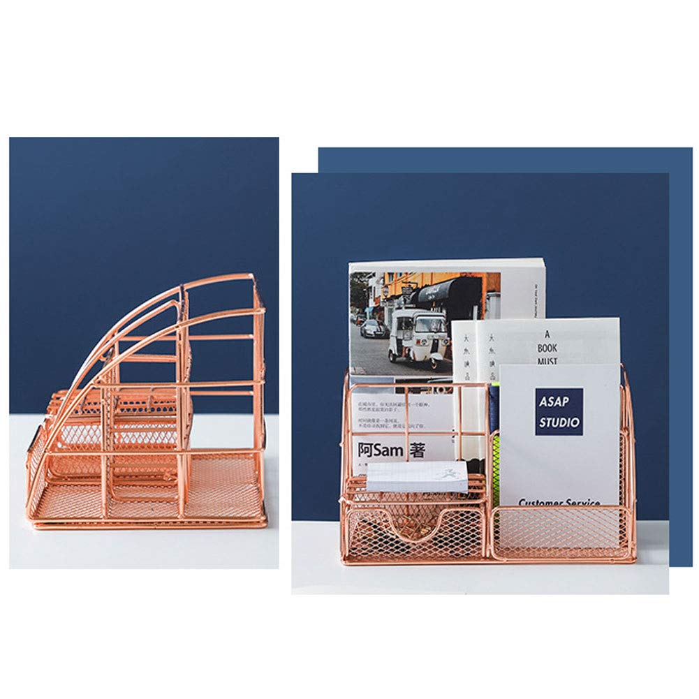 Vassoio per File Impilabile, Ripiano in Metallo per Organizer da Tavolo con Cassetto Scorrevole e Supporto per Lettere, Decorazione per Ambienti Acquatici per Donne e Ragazze, 8.6x5.5x4.9 Pollice