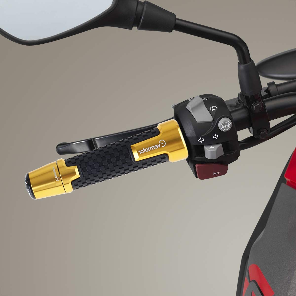Poignées De Guidon Moto En Aluminium CNC Evermotor - Ø22mm - Compatible Plupart Motos/scooters - Noir