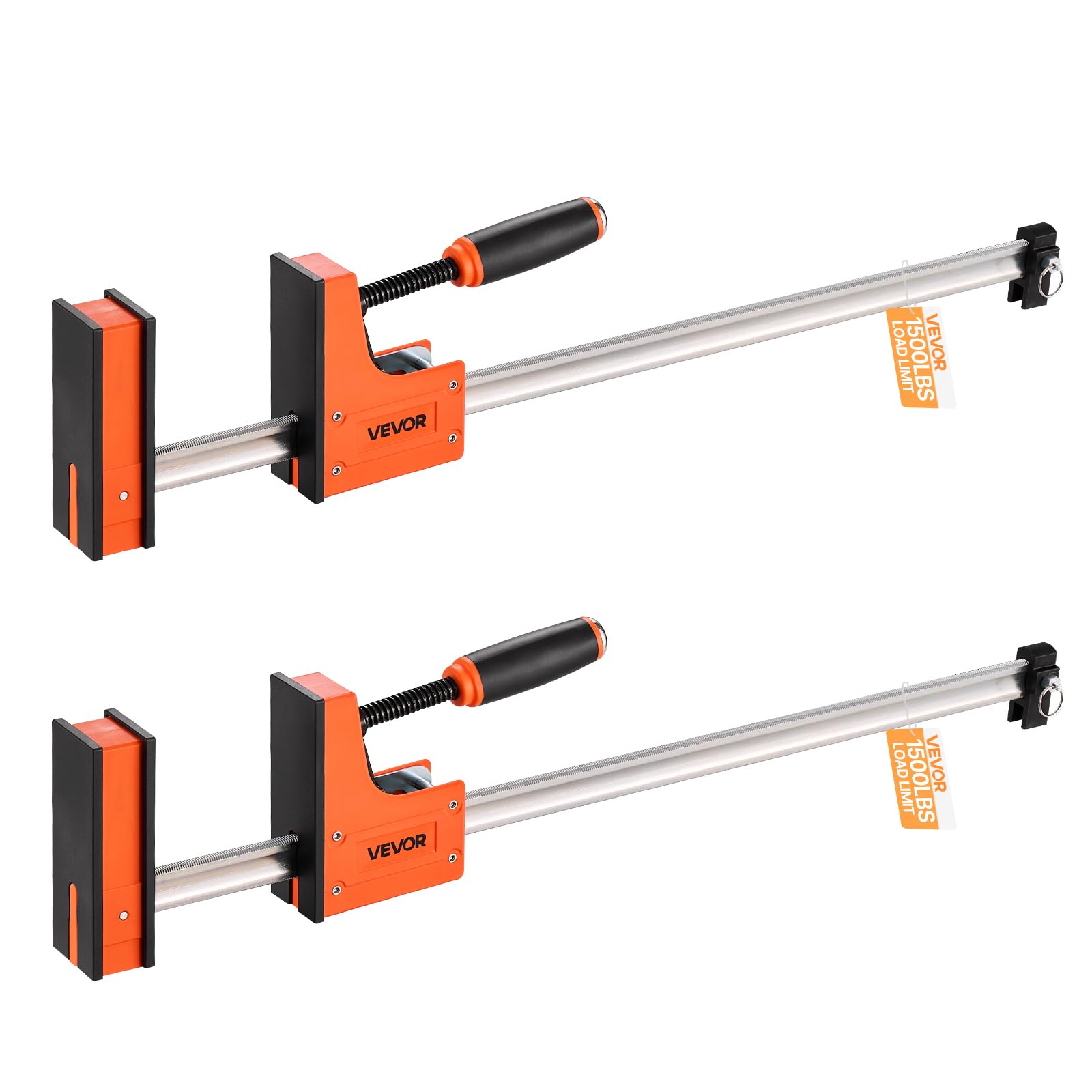 VEVOR Bar Clamps for Woodworking, 2-Pack 24 inch Parallel Clamp Set, F-Clamp with 1500 lbs Load Limit, Even Pressure, High-strength Plastic and Carbon