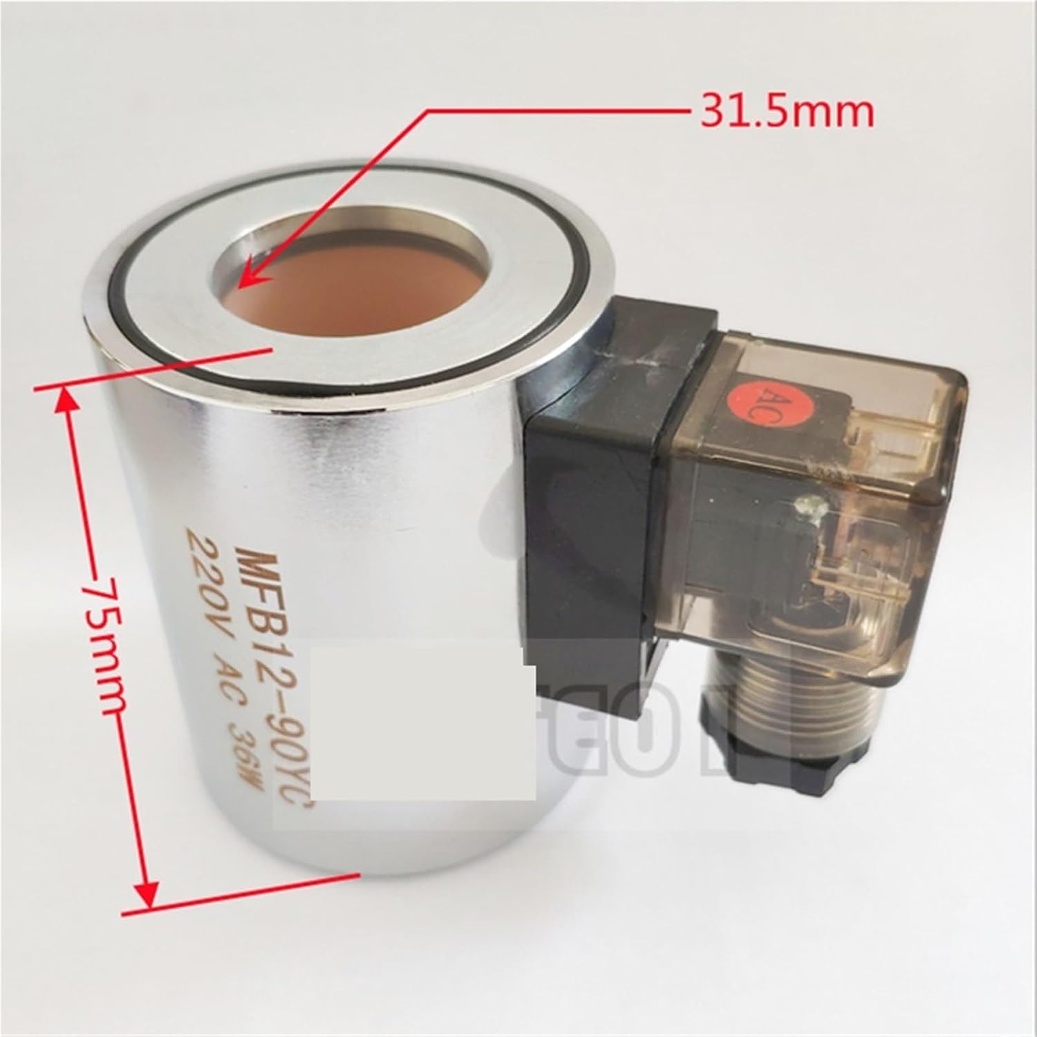 1pc Hydraulic Solenoid Valve Coil MFB12-90YC 220V MFZ12-90YC 24v Inner Hole 31.5mm Length 75mm(AC220V)
