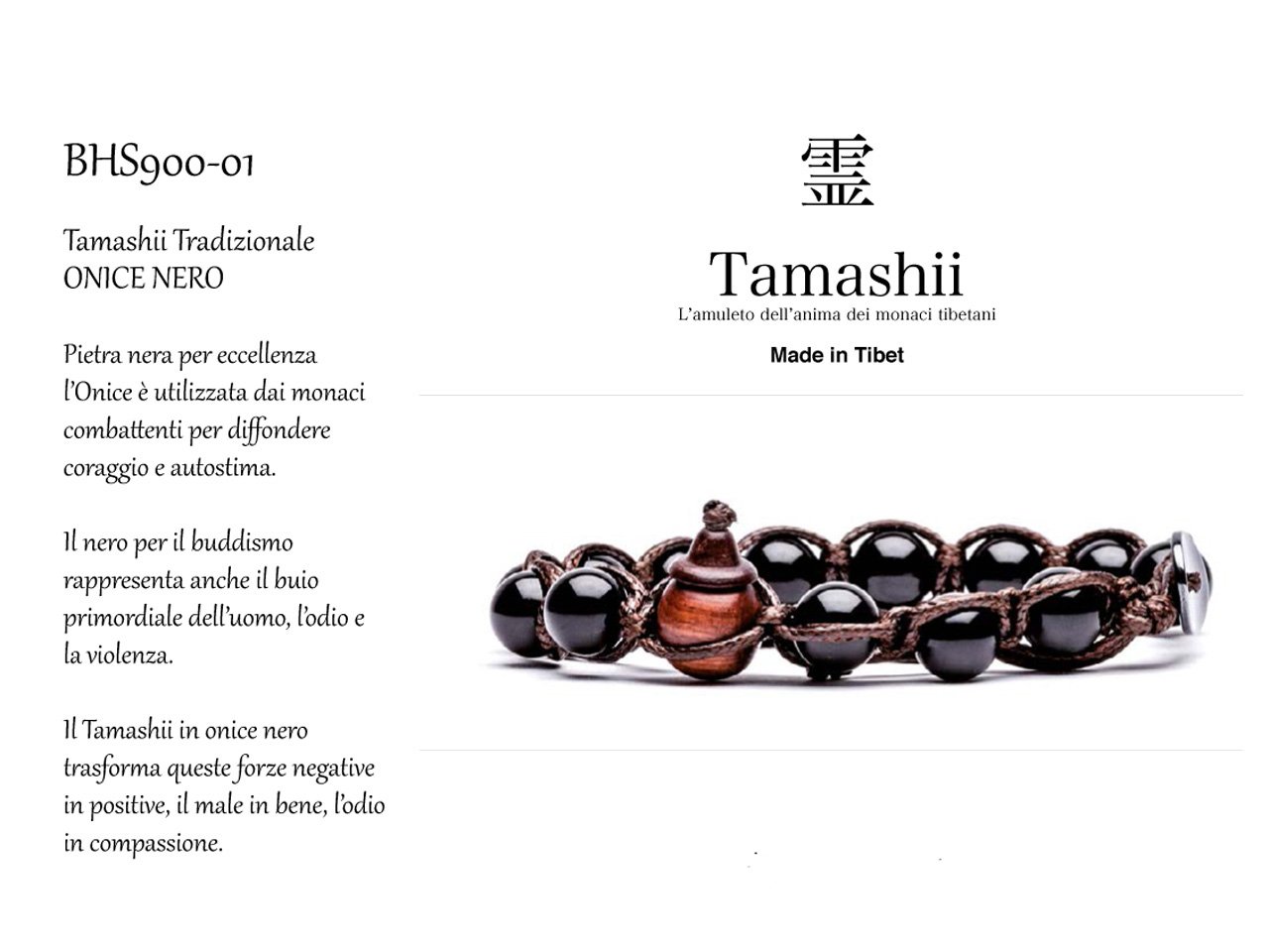 Tamashii Bracciale originale tibetano realizzato con pietre naturali ONICE