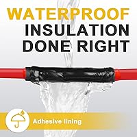 Vista 6 de TKDMR Tubo termorretráctil de 26 pies y 3/32 pulgadas, relación 3:1 de grado marino, sellado de aislamiento de tubo forrado con adhesivo de cable