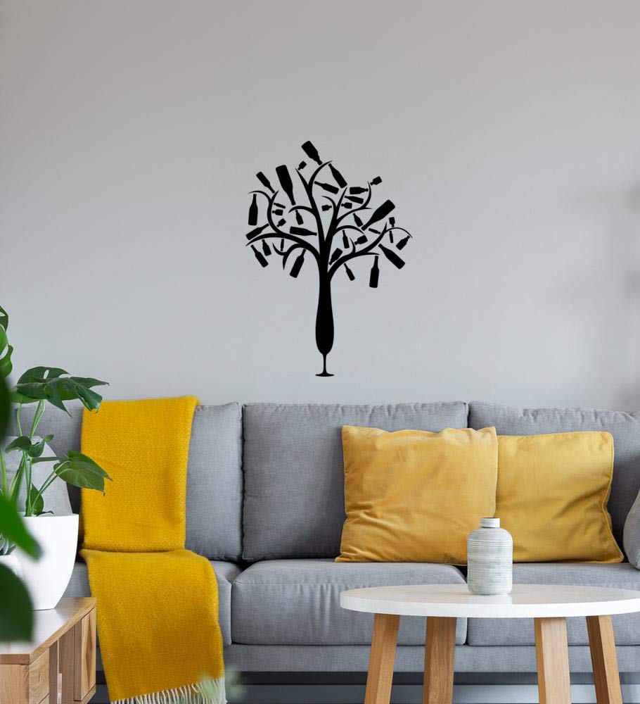 de - Adhesivo decorativo para pared (45 x 63 cm), diseño de árbol de botellas
