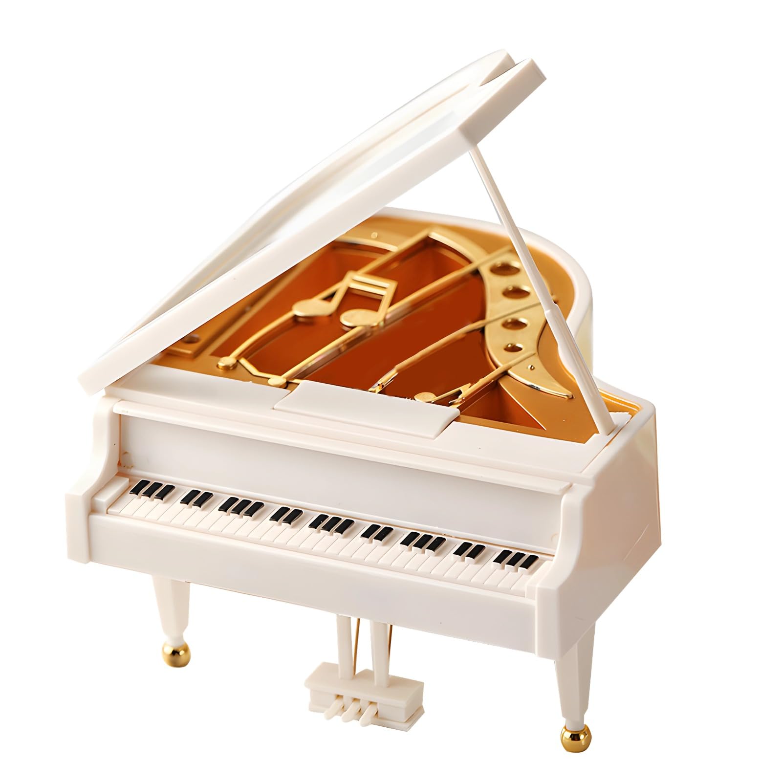 Caja de música piano para decoración de escritorio y estante de dormitorio