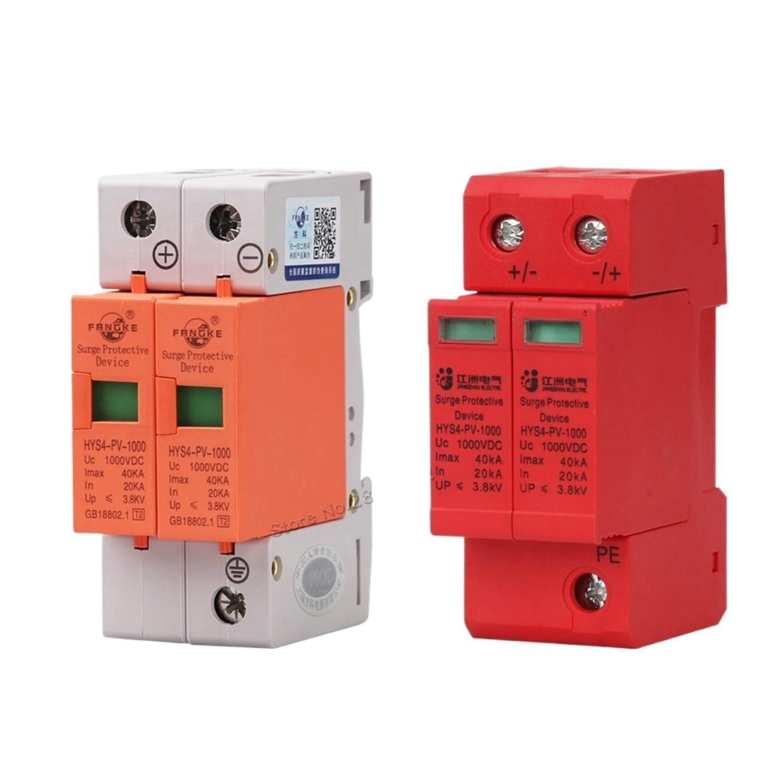 SPD DC 1000V 40KA Dispositif Haute Tension à Cartouche Rouge