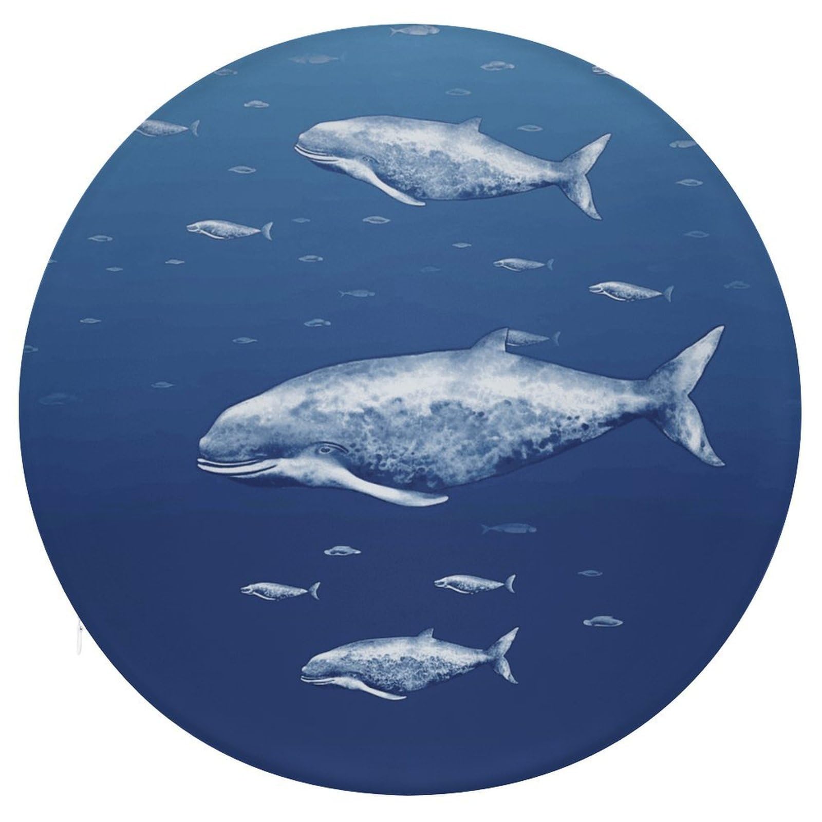 Adfgyerh Style Small Blue Whale Swimming Cushion Memory Foam Pillow Core，Seat Cushion Detachable Design，Chair Cushions Suitable For All Seasons, And Can Be Used In Offices, Dining Rooms, Homes, And Other Settings.
