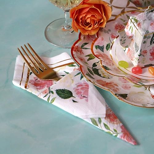 Miniatura 7 de Kate Aspen Brunch Floral Decorative Paper Cocktail Napkins (Set of 30) Luncheon Serveware, 2 ply, Perfect for Bridal Showers