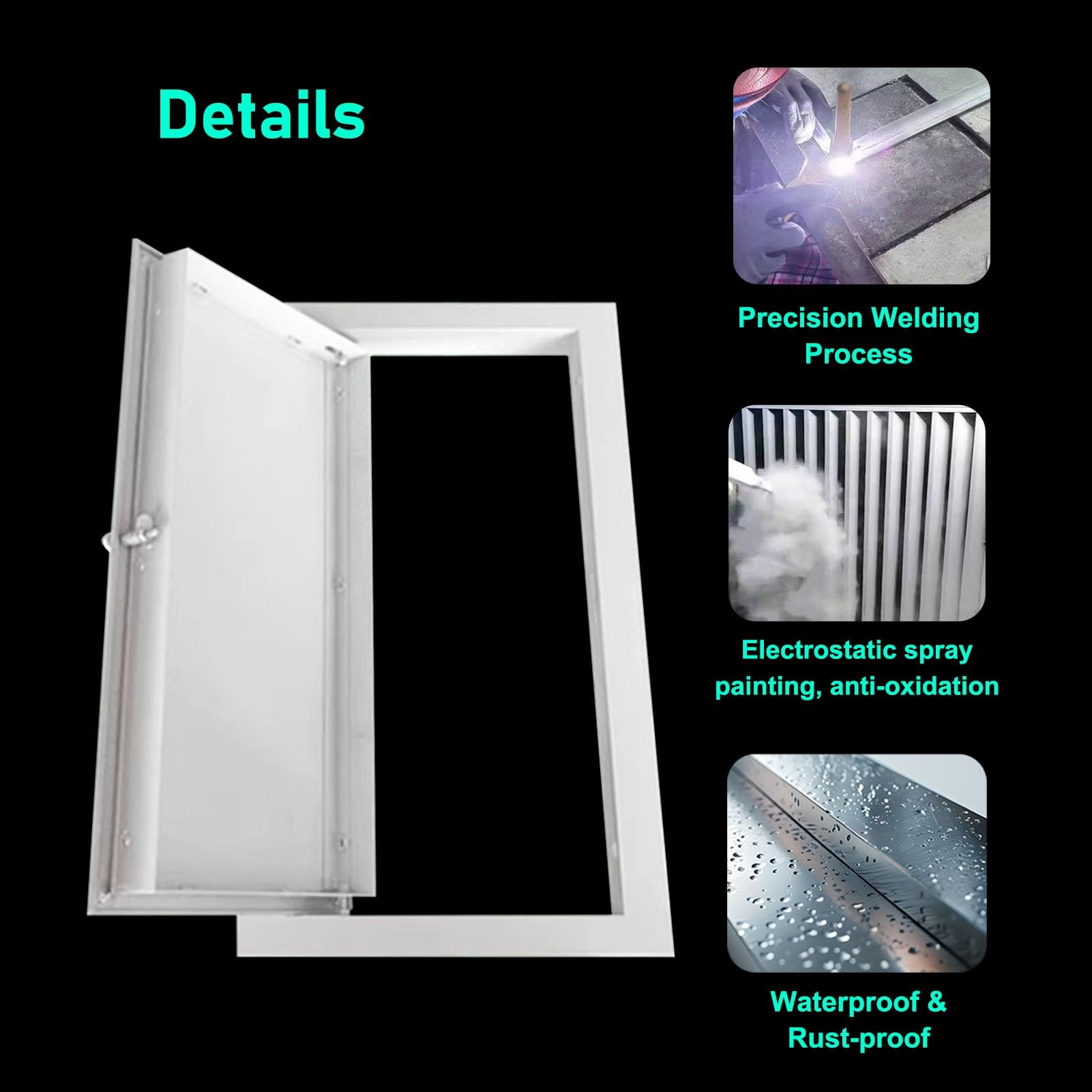 Pannello di accesso per bagno e cartongesso, porta di ispezione quadrata e rettangolare per parete e soffitto, facile installazione