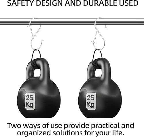 Miniatura 5 de Ganchos grandes en S resistentes, ganchos grandes en S de 4.96 pulgadas, juego para plantas colgantes, manijas de gabinete de cocina, ganchos