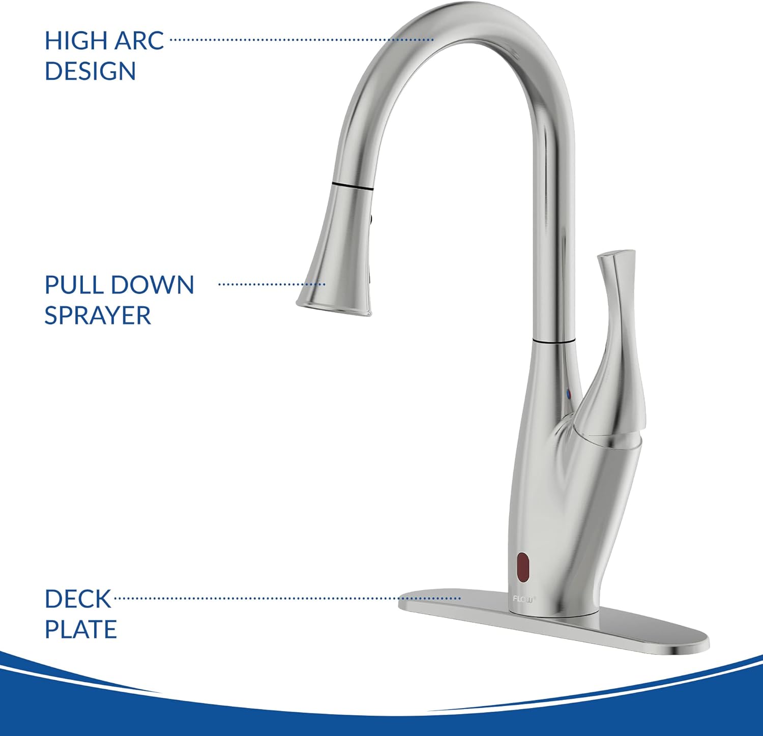 🛒 Flash Sale BioBidet Flow X Motion Sensor Kitchen Faucet | Touchless Design | Brushed Nickel Finish | Dual Spray Head | Easy DIY Install | Battery Powered | Bio Bidet