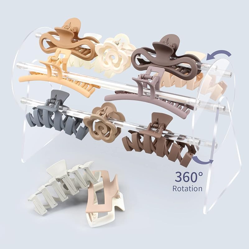 Organizador giratório de presilhas de cabelo SNOWSTAR em acrílico, 7 níveis, transparente, 1 unidade