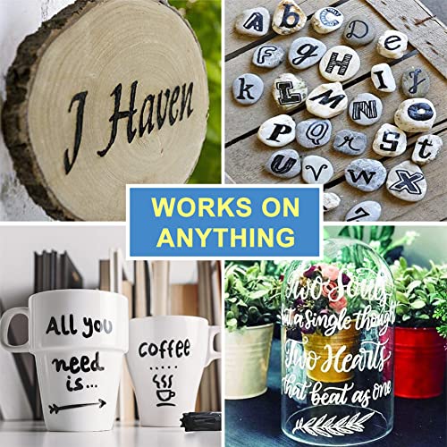 White And Black Paint Pens Paint Markers - 6 Pack Permanent Oil Based Paint Pen, Medium Tip, Quick Dry And Waterproof Marker For Rock, Wood, Metal, Fabric, Plastic, Canvas, Glass, Mugs #TOP3