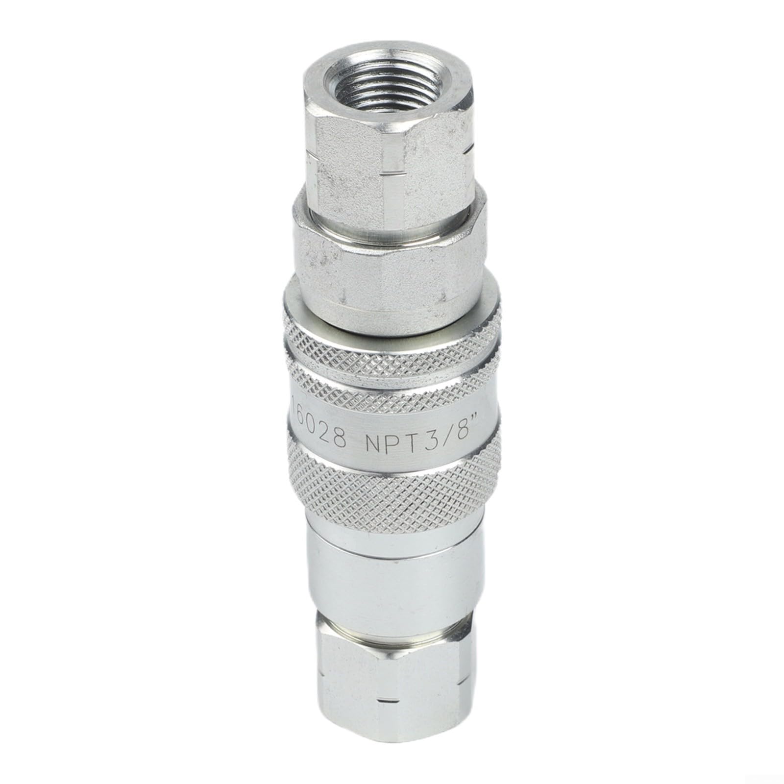 Hydraulikkupplung, flache Oberfläche, ISO 16028, Schnellverbindungs-Set, 2 Sets NPT-Gewindefitting, für Kompaktlader, Traktor, Hochdruck-Kohlenstoffstahladapter (NPT3/8)