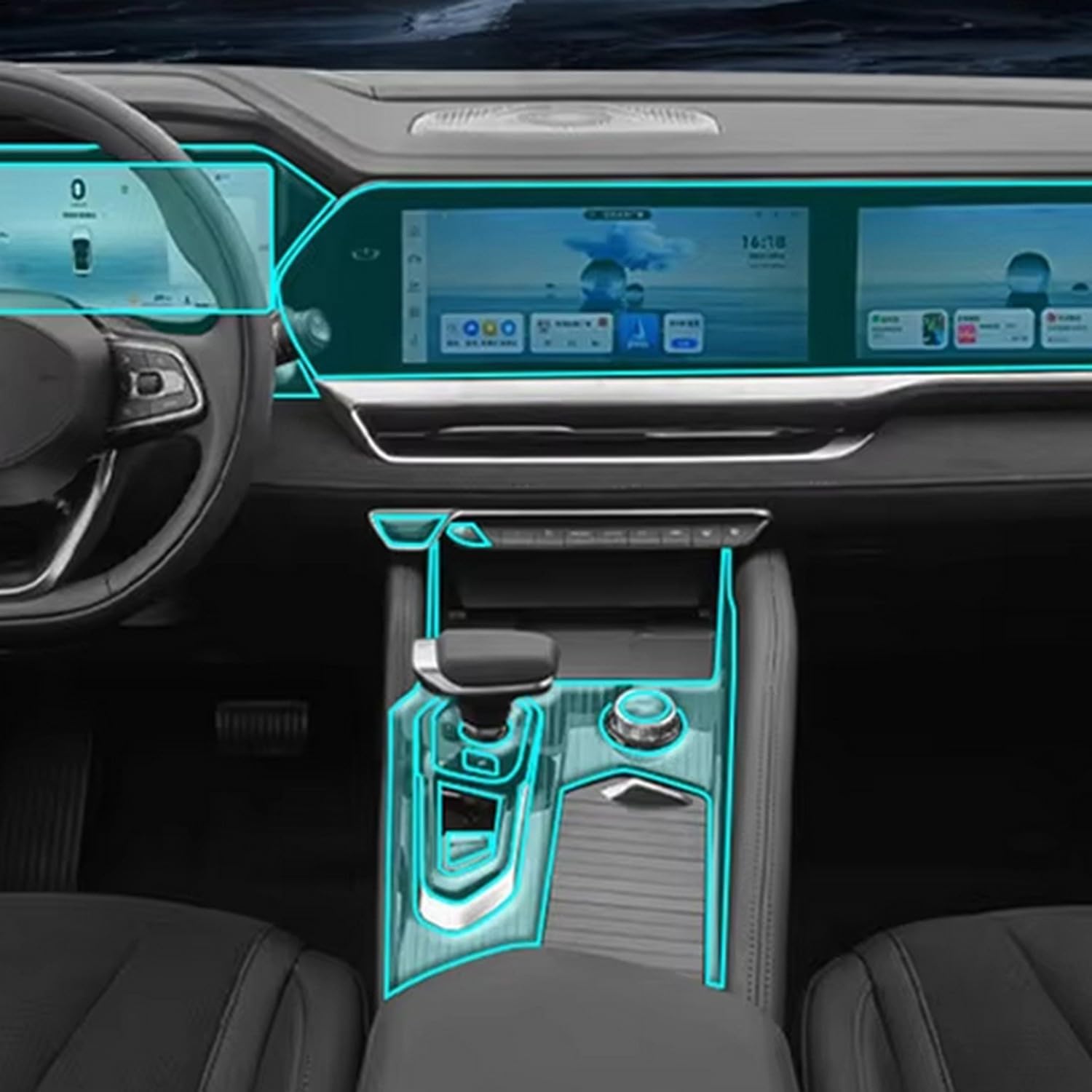 Anti-Scratch Car Interior Center Console Media Dashboard Navigation TPU Protector Film, for Renault Grand KOLEOS 2024 Sticker