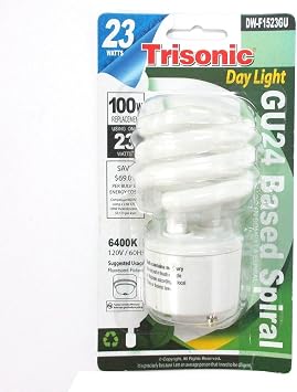 ATB 6 Pack 100 Watt Spiral Light Bulb 23 W White Energy Saving Fluorescent Daylight