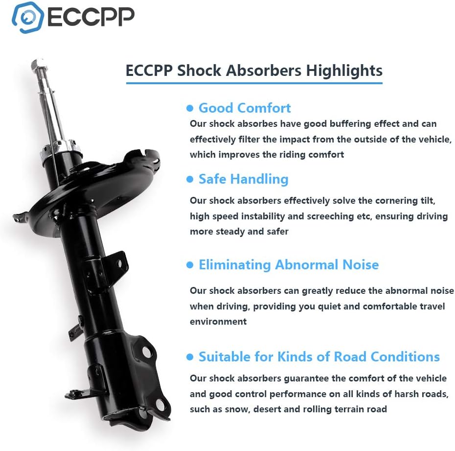 Shocks,ECCPP Rear Shocks Absorbers Kits for Lexus fits 2004 2005 2006 for Lexus RX330,2007 for Lexus RX350,2004 2005 2006 2007 for Toyota Highlander Auto Shocks Sets Amortiguadores