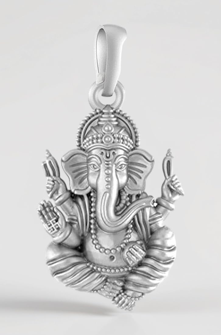 Akshat Sapphire Sterling Silver (92.5% purity) God Ganesh Pendant