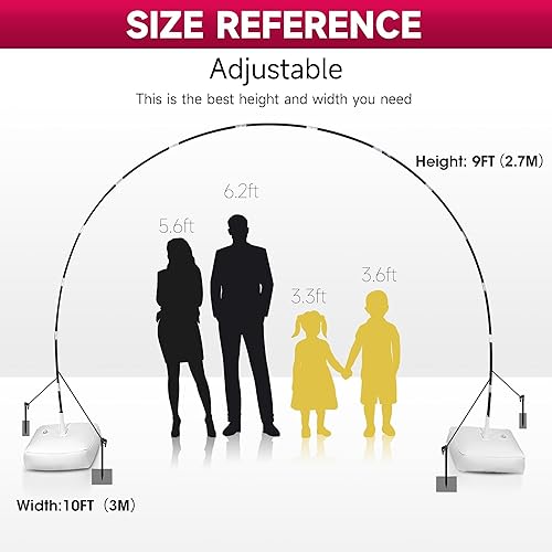 Miniatura 2 de Soporte de fondo redondo, soporte de telón de fondo circular, kit de marco de arco de globos para círculo de boda, arco de flores, soporte de anillo