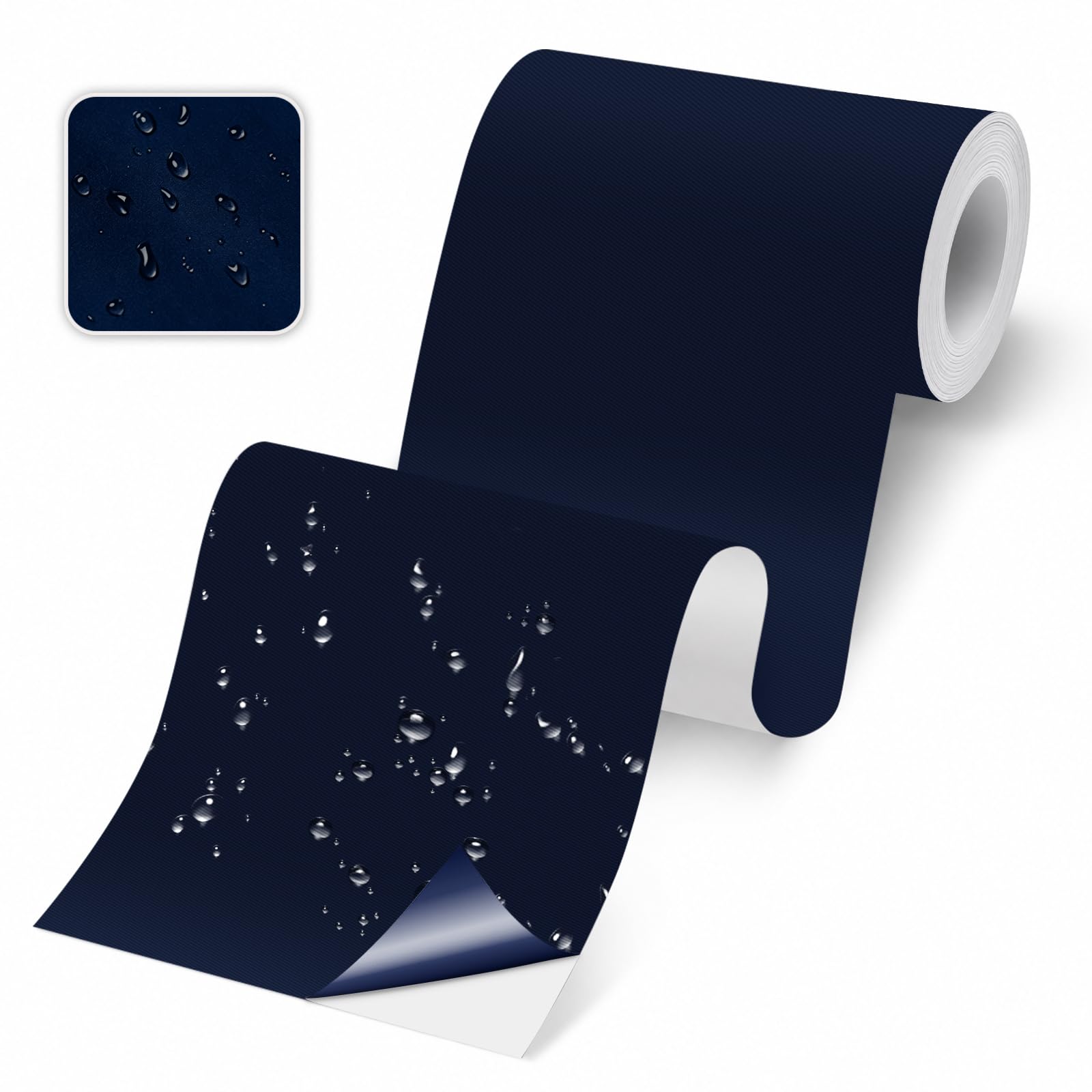 Skystuff Self-Adhesive Fabric Tent Repair Tape, Heavy Duty Waterproof Nylon Repair Patches for Tent, Clothes, Down Jacket, Sleeping Bag, Camping Outdoor Gear, Instant Strong Fix, 10x200cm, Navy