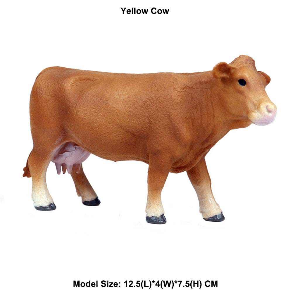 Amazon.co.jp: FLORMOON黄牛の置物、現実的な動物フィギュア、科学