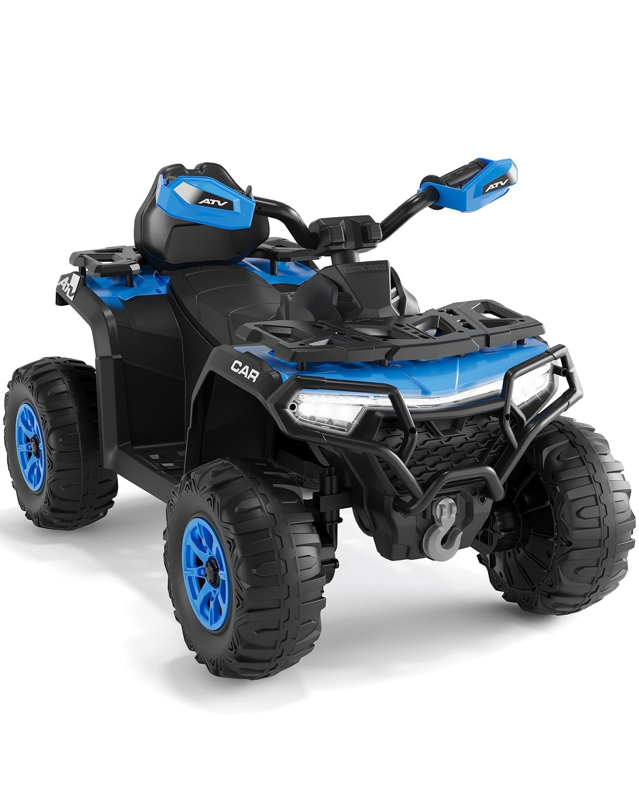 Quad Eléctrico Infantil 12V con Música y Luces, Vehículo Eléctrico con Doble Motor, USB y Bluetooth, Velocidad 3–5 km/h, Vehículo Todoterreno a Batería para Niños 3+ Años, Azul