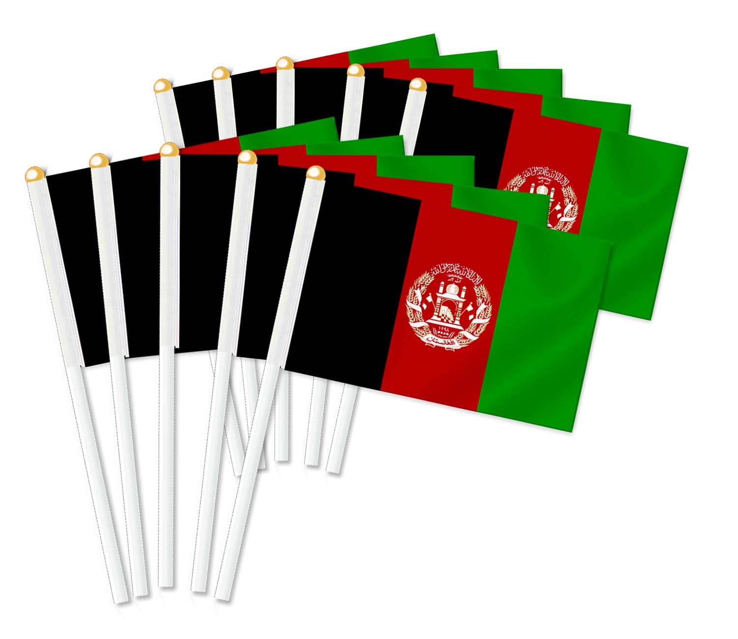 Pack of 25 Afghanistan Handheld Flag, Afghan Decor Hand Held Flag, Decoration Banner Hand Afghanistan — image 1