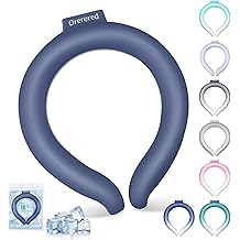 Neck Cooling Tube 70% Gel Increase Ice Ring Neck Cooler Wearable Body Cooling Products for Summer Outdoor Indoor Activities Relief for Hot Flashes(Navy,L)