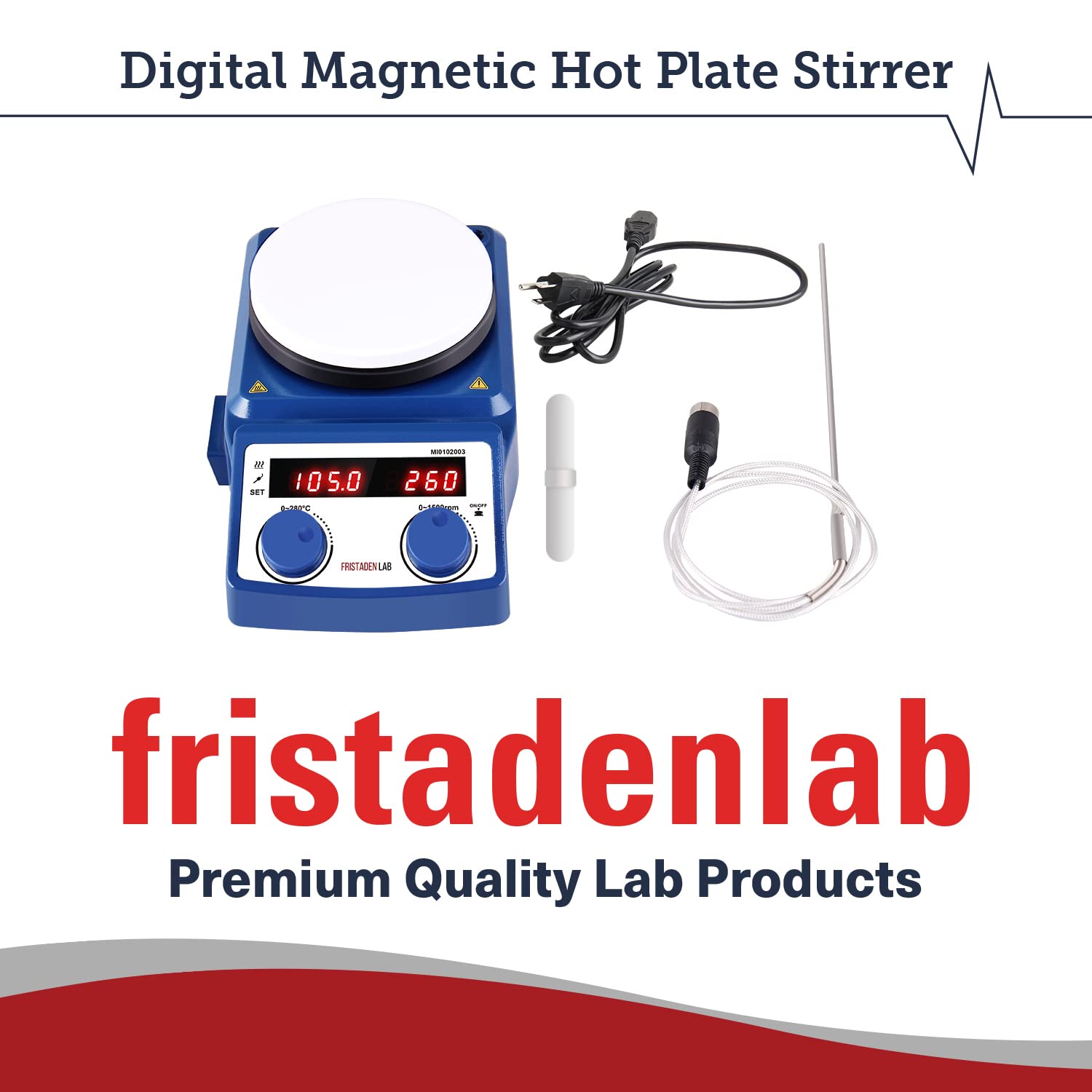 Fristaden Lab Hot Plate Stirrer 280536F Max Temp 5L Capacity Stir Plate Mixer Hotplate
