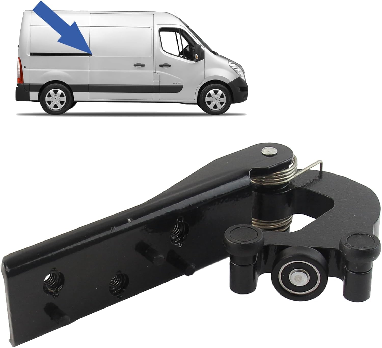 【OEM 777648642R】 Rodillo puerta corredera derecha – Plataforma J70 2010+ | PA6-GF30 | Carga 200kg
